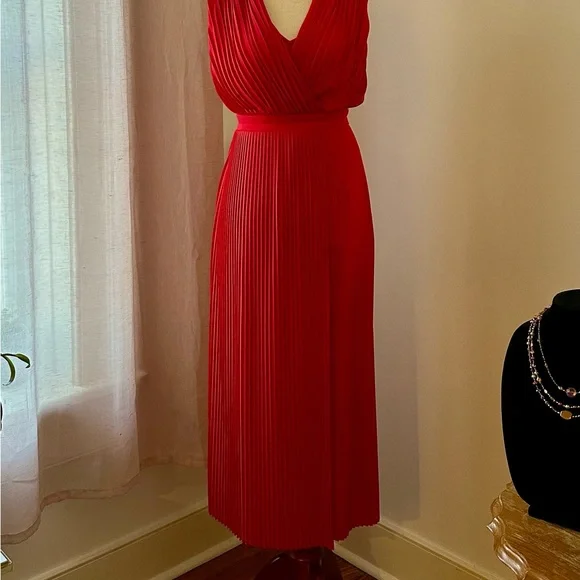 Rare Find Tracy Reese Pleated Red Dress - Picture 6 of 6